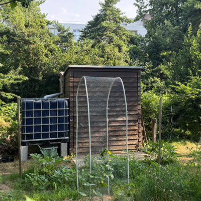 Au total, 7 récupérateurs d’eau ont été installés dans les jardins familiaux.